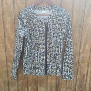 CAbi Cliffside Full Zip Collarless Moto Jacket Multi Color Womens Size M